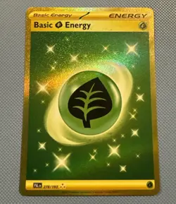 Pokemon Basic Grass Energy 278/193 Paldea Evolved Gold Hyper Rare NM Condition - Image 1