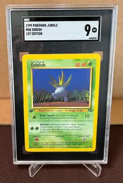 1999 Pokemon Jungle Set - 1st Edition #58 - Oddish - SGC 9 - Image 1