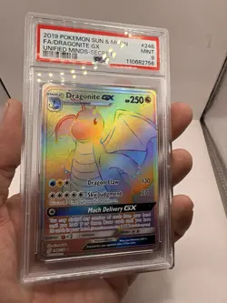 2019 POKEMON SUN & MOON UNIFIED MINDS DRAGONITE GX SECRET 248 FULL ART - PSA 9 - Image 3