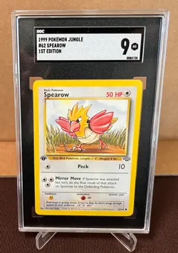 1999 Pokemon Jungle - Spearow - 1st Edition #62 - SGC 9 - Image 1