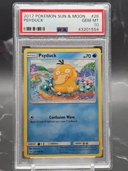 2017 Pokemon Sun & Moon Psyduck 28/149 PSA 10 GEM MINT Shibuzoh Art - Image 1