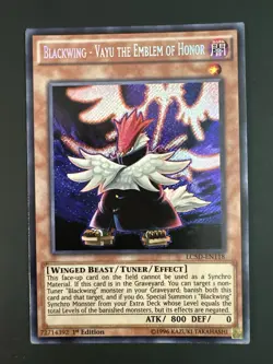 Yugioh Blackwing Vayu the Emblem of Honor LC5D-EN118 1st Edition Secret Rare NM - Image 1
