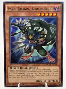 [NM] Yugioh Assault Blackwing - Kunai the Drizzle DOCS-EN018 Rare 1st Edition - Image 1