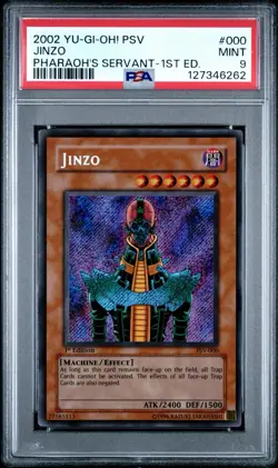 2002 YU-GI-OH! PSV-PHARAOH'S SERVANT 1ST ED #000 JINZO PSA 9 - Image 1
