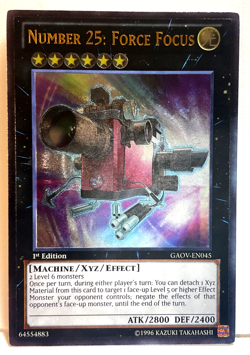 Yugioh Number 25: Force Focus GAOV-EN045 Ultra Rare 1st Ed - Image 1