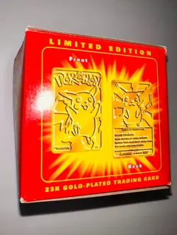 VTG 1999 23K Gold MIB Pikachu #25 Pokemon trading card Burger King LMTD ED COA - Image 4