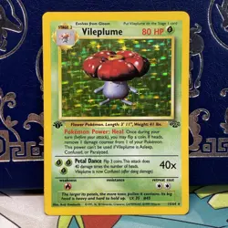 Pokemon Vileplume Holo Jungle Set Trading Card 15/64 1st Edition LP - Image 1