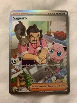 Pokemon TCG Saguaro Trainer Special Illustration Rare Card Paldea Evolved 270 NM - Image 1