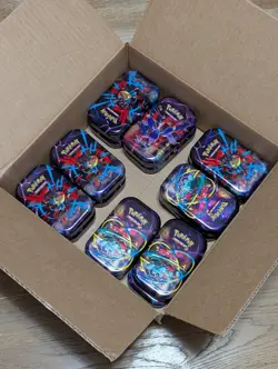 EMPTY Set of 16 Mega Evolution Mini Tins Pokemon TCG Collectible Tin, No Cards - Image 1