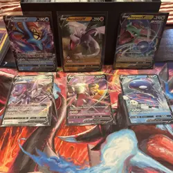 Pokemon Card V Lot Omastar Aerodactyl Rayquaza Genesect Mawile Kyogre NM - Image 1