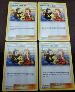 POKEMON 4X TRAINER POKEMON FAN CLUB 133/156 NM CARD ULTRA PRISM - Image 1