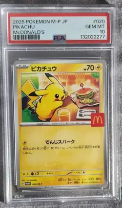 PSA 10 Pikachu 020/M-P McDonald's Happy Set Promo 2025 Pokemon Card Japanese - Image 1