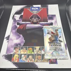 PSA Street Fighter 2: Champion Edition Promo Card Sealed Pack + Magazine Bison - Image 1
