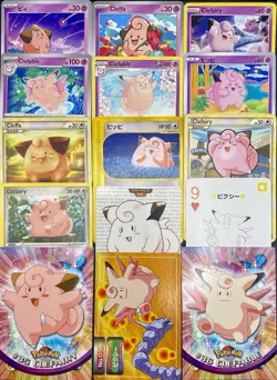 15x Pokemon Cards Cleffa Clefairy Clefable Lot - Holo Rare Vintage Topsun TCG - Image 1