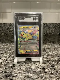 POKEMON CARD PIKACHU ex 57 SURGING SPARKS #57 GRADED SGC 10 GEM MINT SSP EN - Image 1