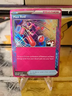 Max Rod Pokemon Prize Pack Series 7 Promo Pokemon Card NM/LP Stamp - Image 1