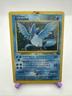 Articuno 2/62 Fossil Set Holo Rare Vintage Pokemon Card (DMG) 1999 WOTC - Image 1