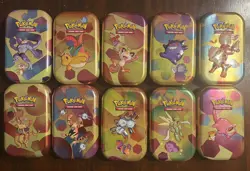 EMPTY Pokemon 151 FULL Mini Tin SET w/ coin & art card - NO BOOSTER PACKS - Image 1