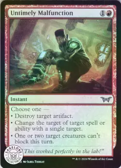 MTG Untimely Malfunction (161) | NM Foil | Duskmourn: House of Horror {DSK} - Image 1