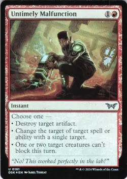 MTG Untimely Malfunction (161) | NM Foil | Duskmourn: House of Horror {DSK} - Image 2