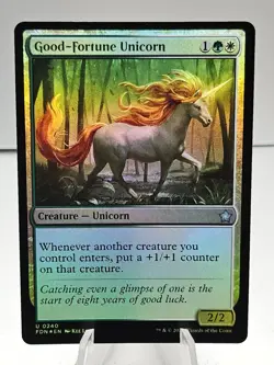 x1 Good-Fortune Unicorn FDN Foundations MTG 240 FOIL UNCOMMON M/NM 1x - Image 1