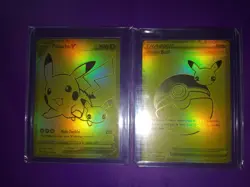 Pokemon Celebrations Pikachu V & PokeBall Gold Cards SWSH145 SWSH146 - Image 1