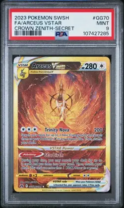 PSA 9 Arceus VSTAR Secret Rare GG70/GG70 Crown Zenith Pokemon 2023 - Image 1