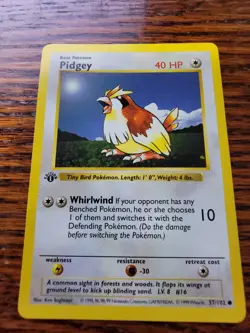 Pidgey 57/102 | Base Set | 1ST EDITION SHADOWLESS | Vintage Pokemon TCG | PL - Image 1
