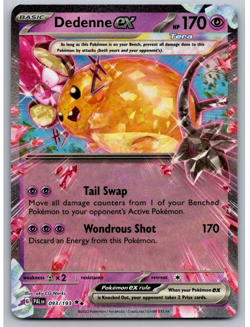Dedenne EX - 093/193 - S&V Paldea Evolved - 2023 Pokemon - NM - Image 1
