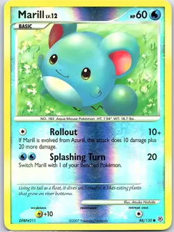 Marill 88/130 Reverse Holo Diamond and Pearl - Pokemon Card - NM - Image 1
