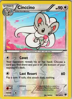 Cinccino 88/124 Uncommon - Pokemon TCG XY: Fates Collide - Reverse Holo (NM) - Image 1