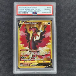 Galarian Moltres V - 183/172 - Secret Rare - Brilliant Stars - Pokemon - PSA 10 - Image 1