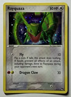 Rayquaza 3/17 (LP/BENT) Cosmos Holo Pop Series 1 2006 Pokemon Card - Image 1