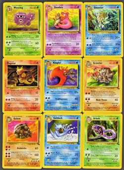 1999 Pokemon Lot of 25 of 62 Fossil Set Cards No Duplicates Never Played - Image 1