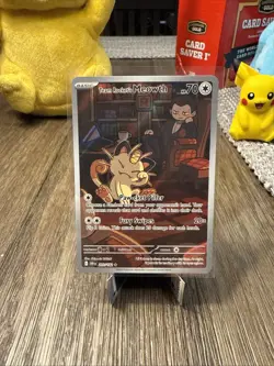 Team Rockets Meowth 203/182 SV10 Destined Rivals Illustrated Card Mint Condition - Image 1