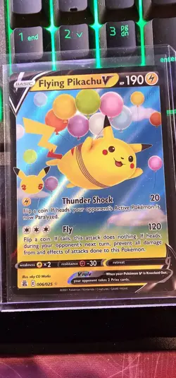 Flying Pikachu V - 006/025 - Pokemon Celebrations Sword Shield Rare Card NM - Image 1
