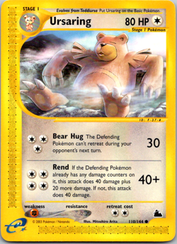 Ursaring 110/144 Regular Skyridge Pokemon TCG Card Near Mint e-series WOTC 2003 - Image 1