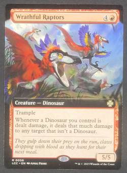 MTG Card - ​1x Wrathful Raptors - Lost Caverns of Ixalan NM - Extended Art Magic - Image 1