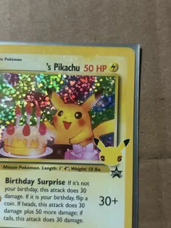 Birthday Pikachu 24/53 Holo Rare 25th Celebrations Classic - Pokemon Card - Image 3