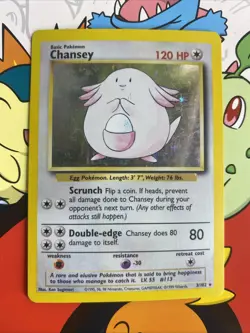 Chansey 3/102 Holo 1999 WOTC Pokemon TCG Base Set Unlimited Rare Card MP - Image 1
