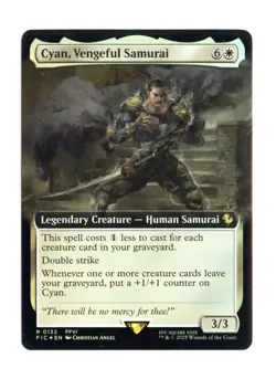 Cyan, Vengeful Samurai Extended Art R 132 Foil Final Fantasy Commander MTG - Image 1