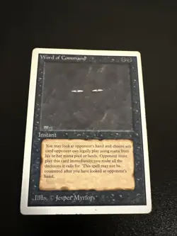 MTG Word of Command Unlimited Rare Black Instant Heavily Played - Image 1
