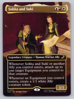 Sokka and Suki Borderless - MTG Avatar: The Last Airbender TLA - Image 1