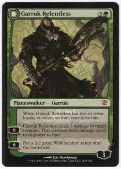 Garruk Relentless Garruk, the Veil-Cursed 2011 Innistrad Green Mythic MTG NM AZ1 - Image 1