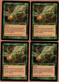 MTG Magic The Gathering 4x Venomous Dragonfly - Mercadian Masques (MMQ) Playset - Image 1