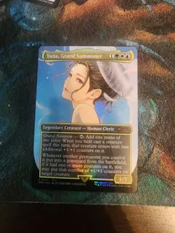 MTG Yuna, Grand Summoner Damaged EN Borderless Foil PROMO 0001 FINAL FANTASY EDH - Image 1