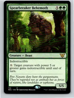 Magic the Gathering Spearbreaker Behemoth Kamigawa: Neon Dynasty Commander MTG - Image 1