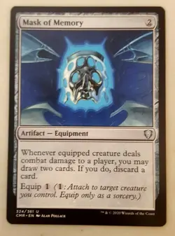 1x Mask of Memory Commander Legends Magic the Gathering MTG NM - Image 1