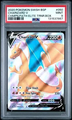 CHARIZARD V SWSH050 PSA 9 CHAMPIONS PATH ETB PROMO POKEMON CARD ENGLISH - Image 1