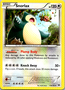Pokemon TCG Snorlax - 118/162 - Uncommon XY BREAKthrough Non Holo Game Freak -NM - Image 1